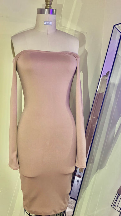 Handmade off the shoulder bodycon dress,  Made of 4-way stretch fabric,  Accentuates the curves